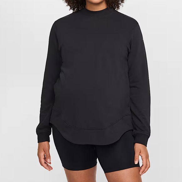 Nike One NWT Dri-Fit Maternity Fit Classic Black Long Sleeve Sweatshirt - Picture 1 of 16